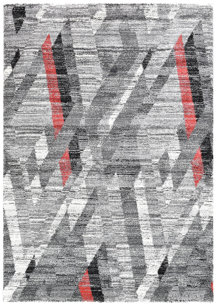Millard 370 Light Grey Red Rug