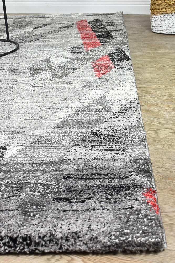 Millard 370 Light Grey Red Rug
