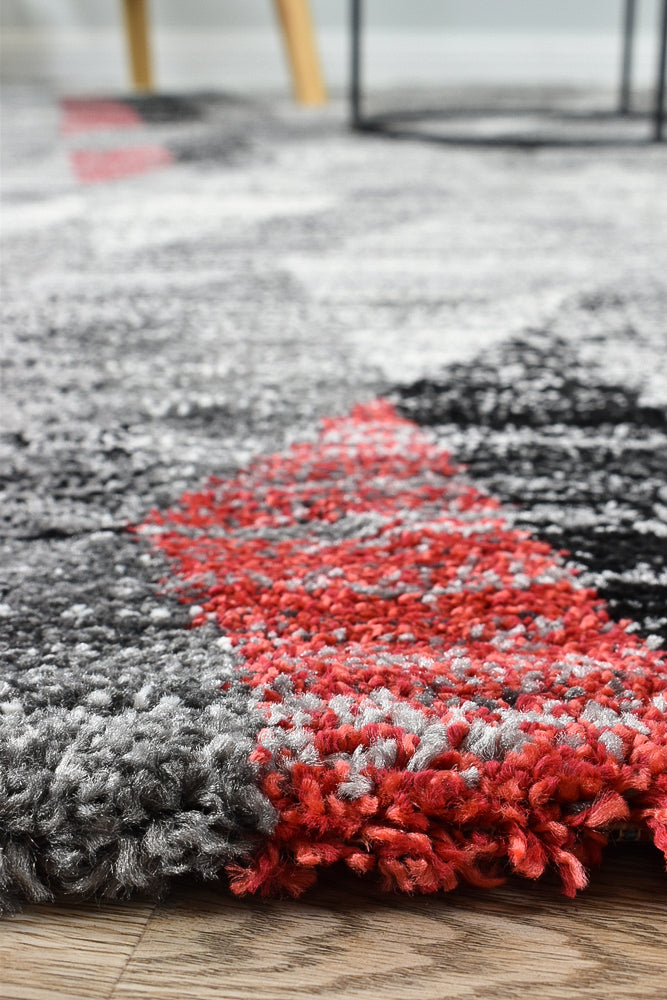 Millard 370 Light Grey Red Rug