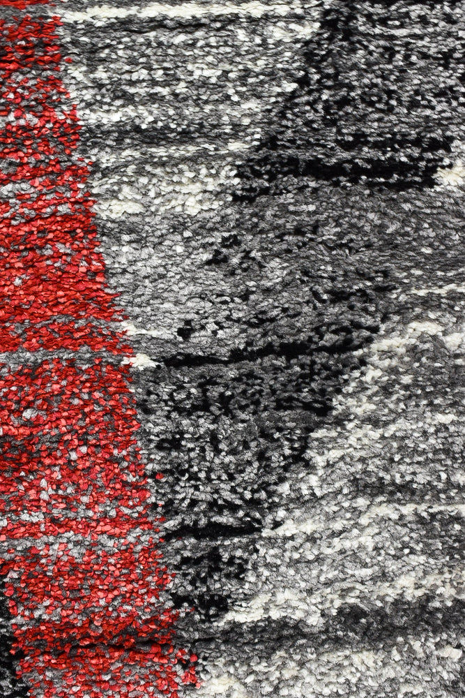 Millard 370 Light Grey Red Rug