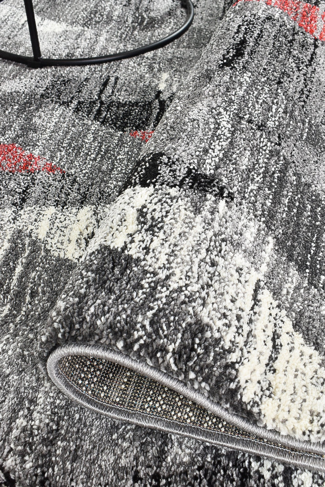 Millard 370 Light Grey Red Rug