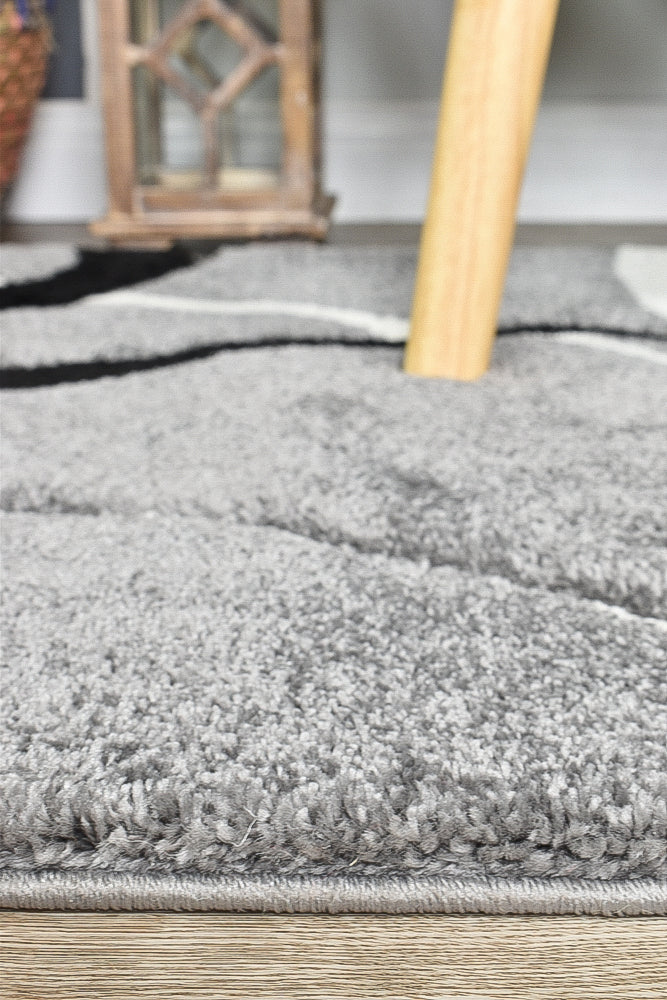 Millard 798 Light Grey Black Rug
