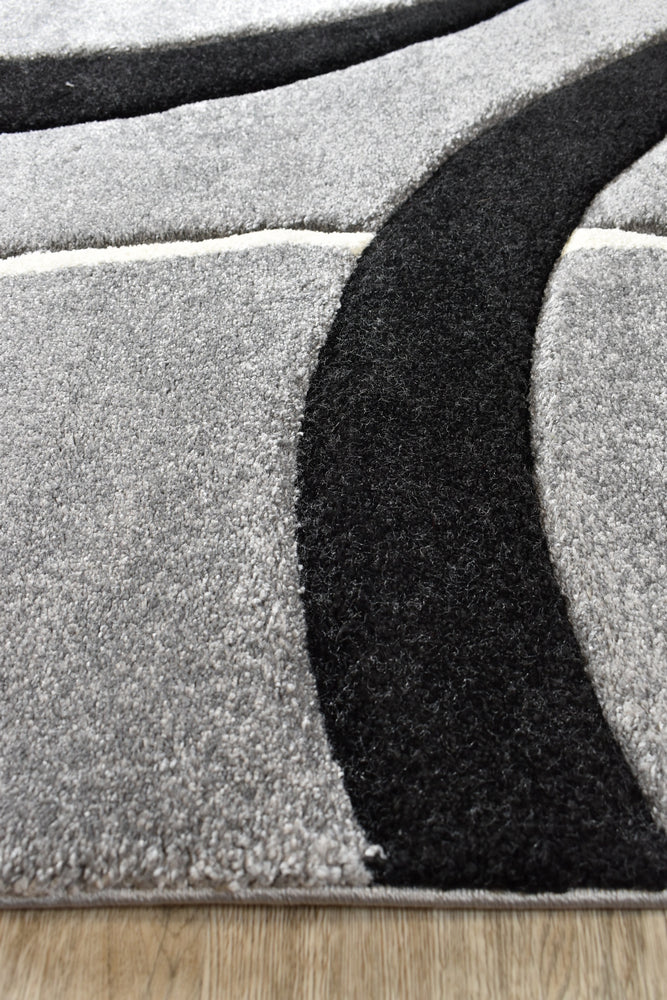 Millard 798 Light Grey Black Rug