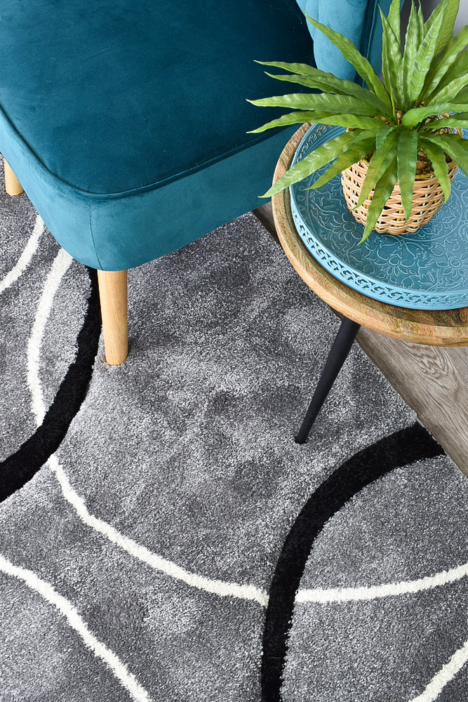 Millard 798 Light Grey Black Rug