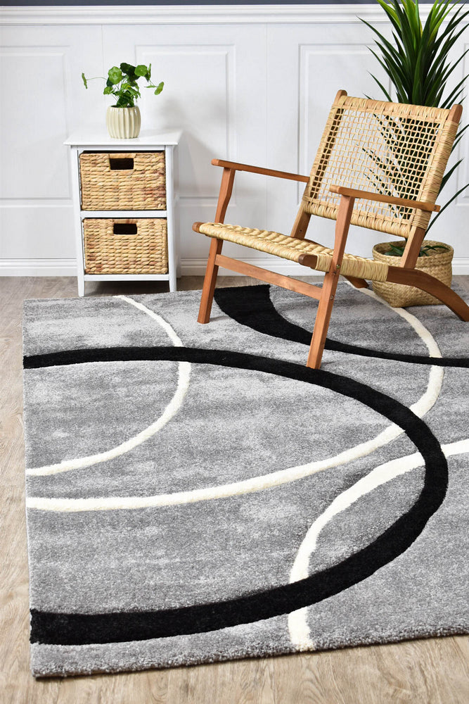 Millard 798 Light Grey Black Rug