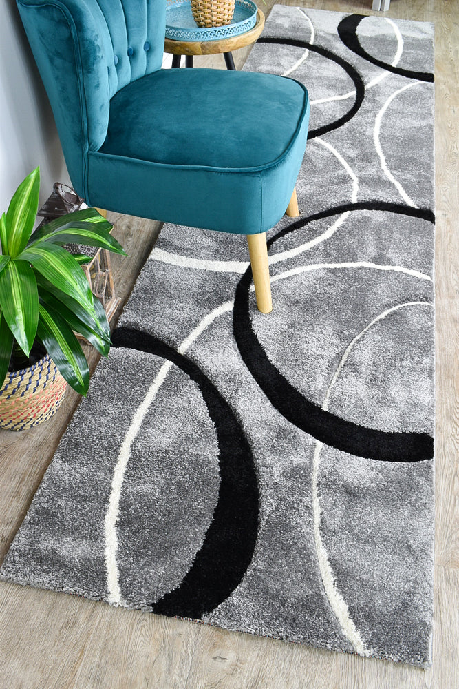 Millard 798 Light Grey Black Rug