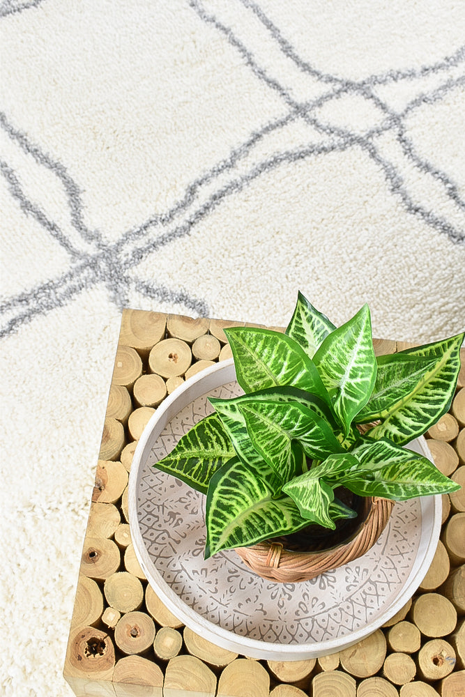 Parma Shaggy Rug A414A Cream