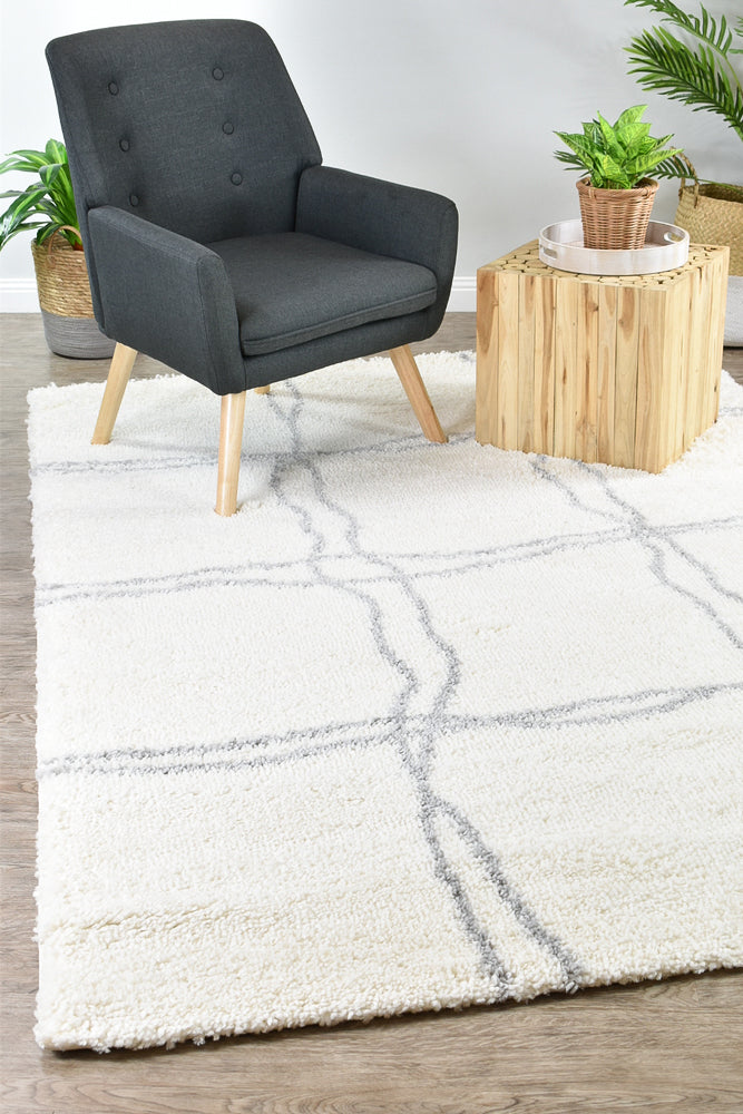 Parma Shaggy Rug A414A Cream