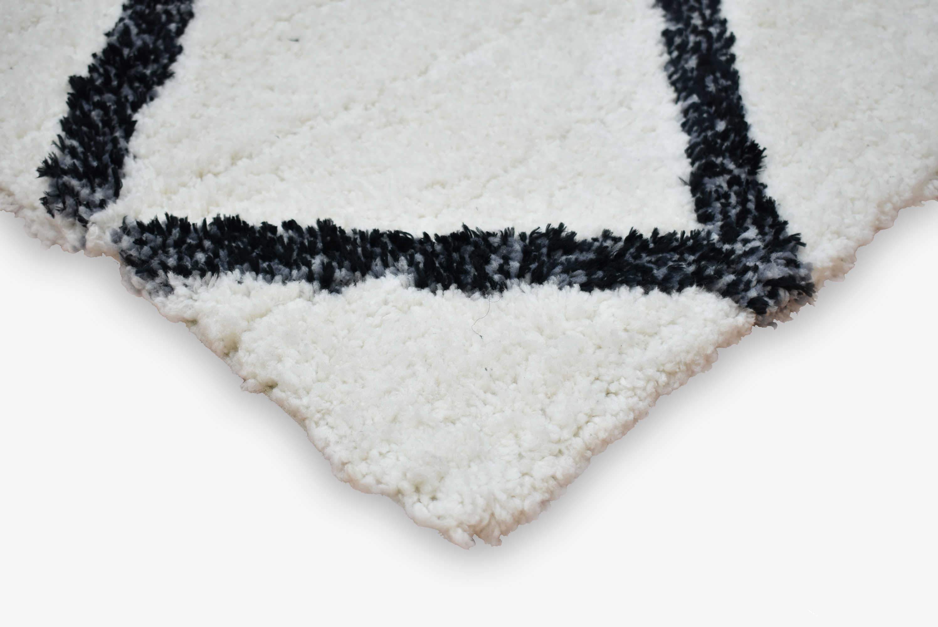 Auckland Shaggy Ivory Black Grey Rug