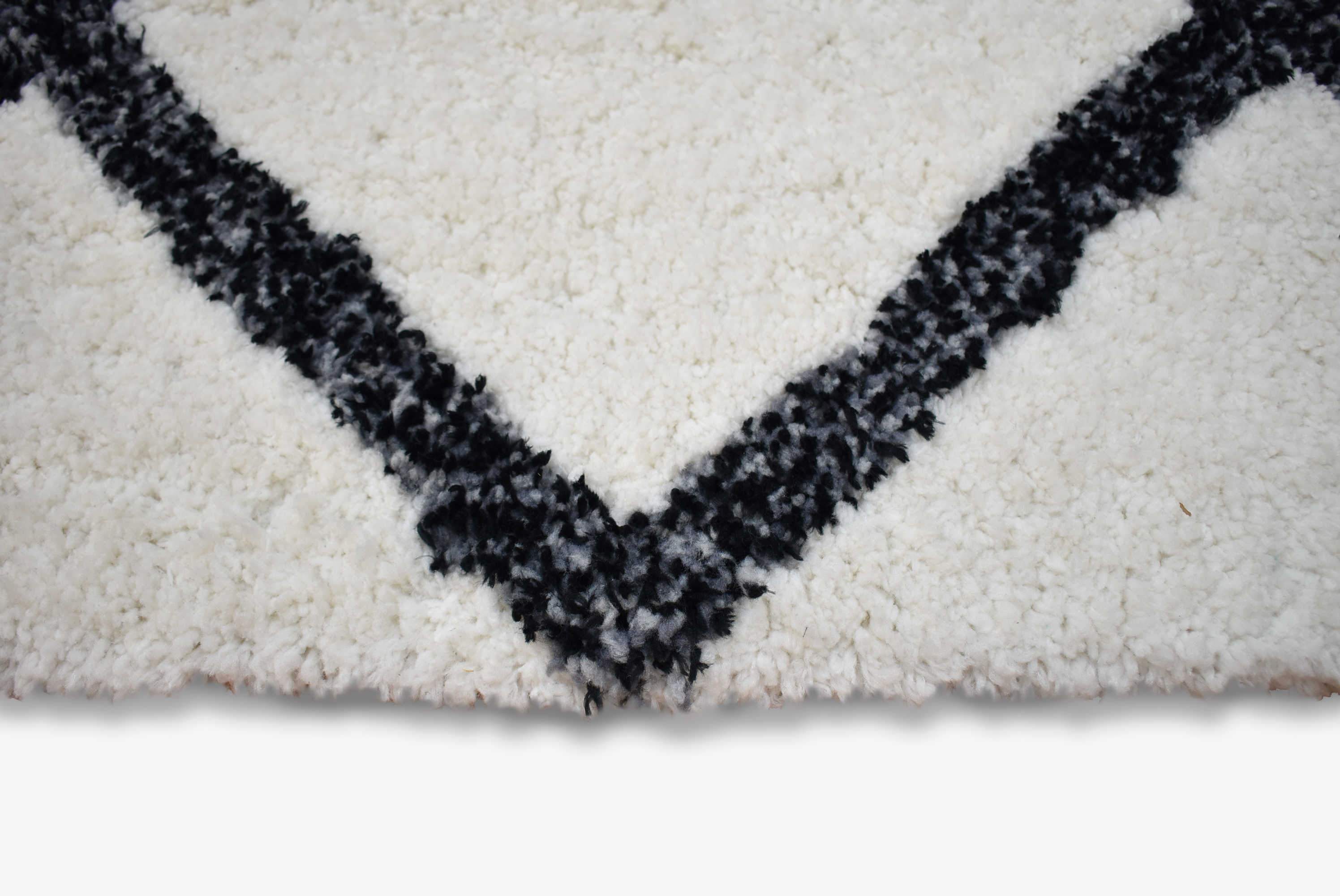 Auckland Shaggy Ivory Black Grey Rug