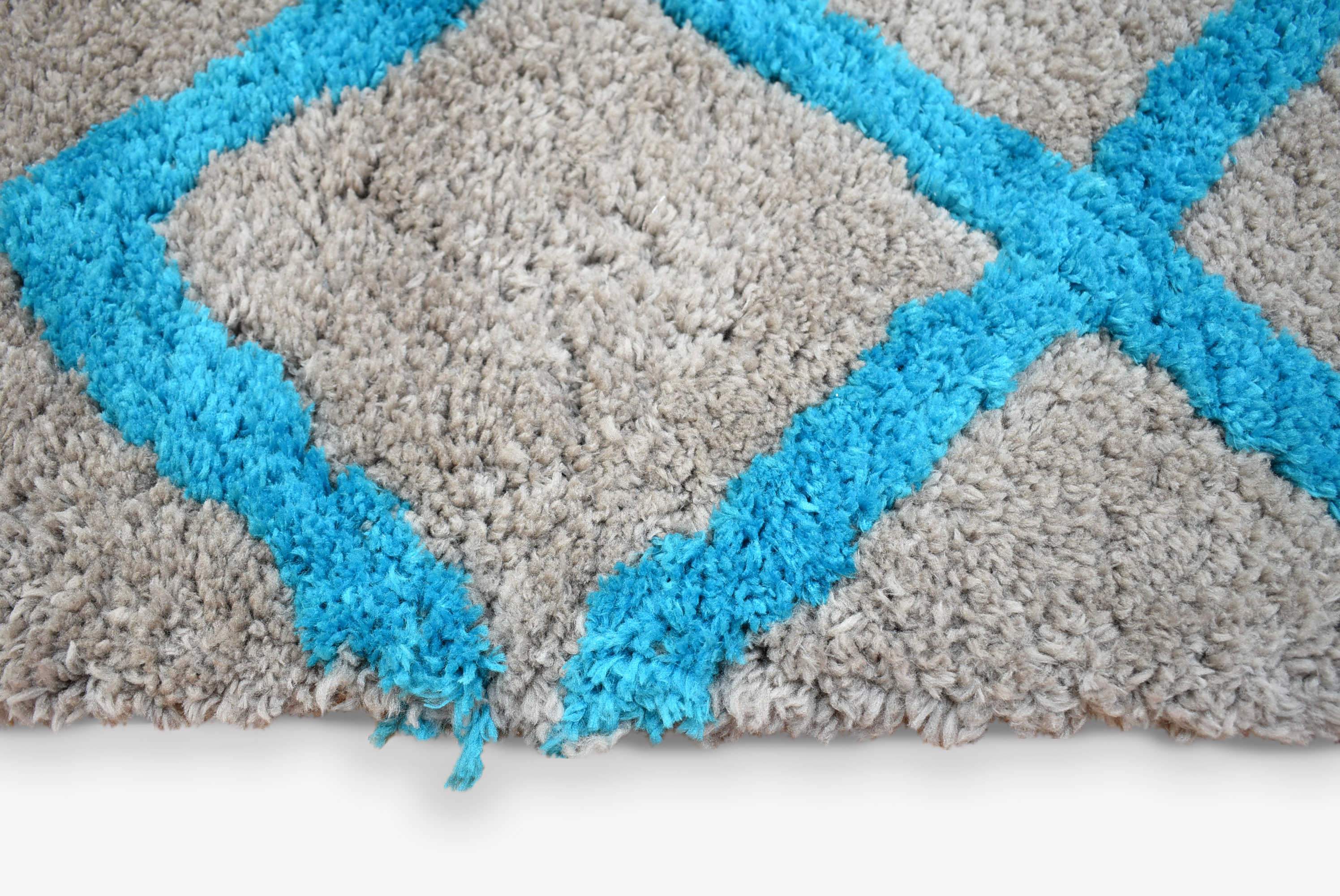 Auckland Shaggy Sand Teal Rug