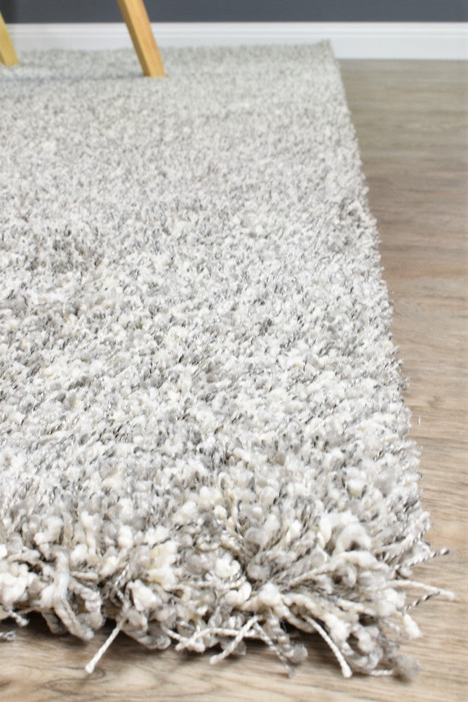Plain Portland Shaggy Rug Grey 6699