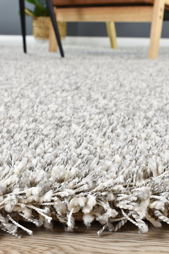 Plain Portland Shaggy Rug Grey 6699