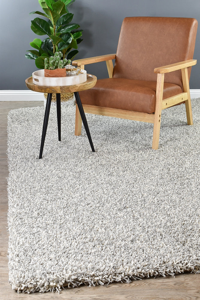 Plain Portland Shaggy Rug Grey 6699