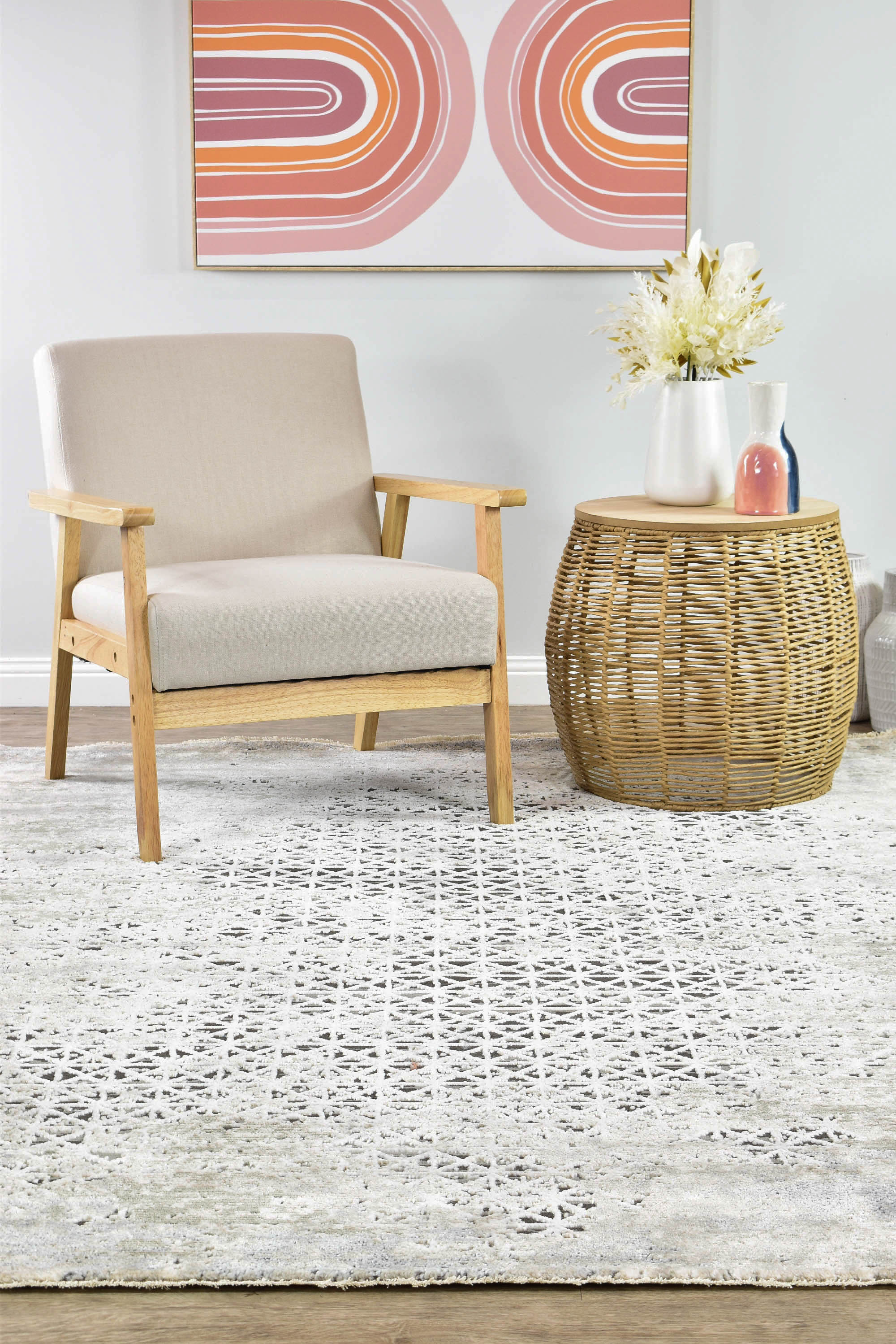 Vanessa 227A Beige Trellis