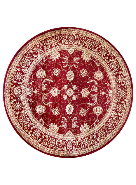 Riviera Traditional 84 Red Round Rug