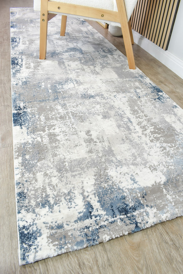 Velvet 25497A Navy Grey Runner