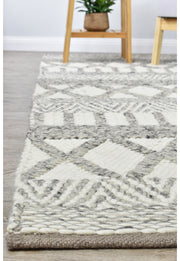 Catalina Wool White Silver Rug
