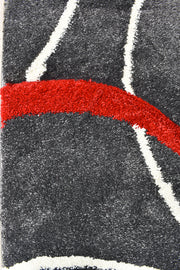 Millard 798 Dark Grey Red Rug