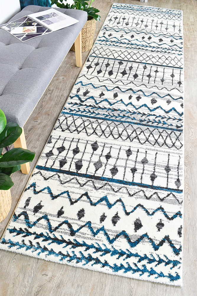 Amazon Black And White Farmhouse Runner Rug Nova Cream Turquoise