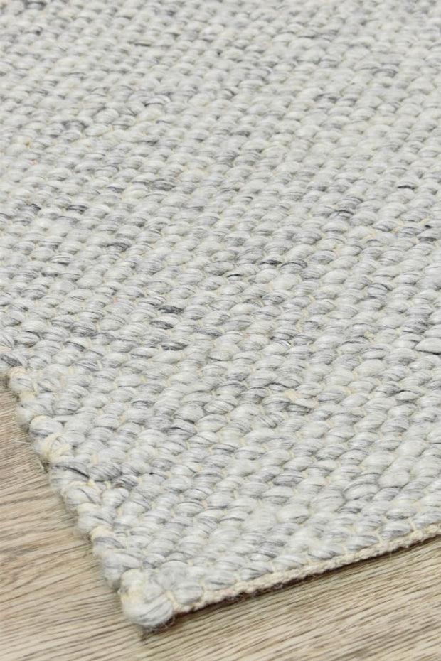 Sibble Ivory Silver Wool Rug